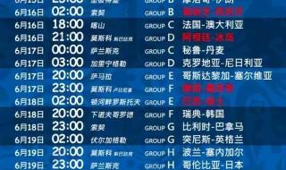 世界杯赛事赛程安排 世界杯赛事赛程安排